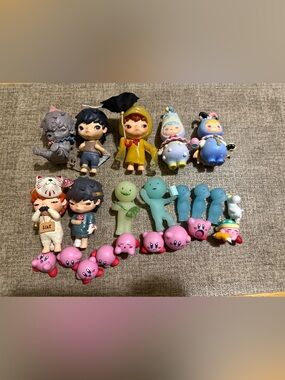 Mixed Kids Collectible Toy Figure Set - Pink, Blue, Green Characters